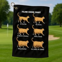 Feline Chonk Cat Chart Funny Dank Meme Oh Lawd He Comin Golf Towel
