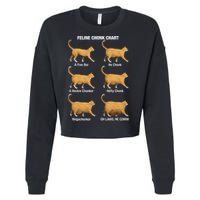 Feline Chonk Cat Chart Funny Dank Meme Oh Lawd He Comin Cropped Pullover Crew