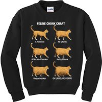 Feline Chonk Cat Chart Funny Dank Meme Oh Lawd He Comin Kids Sweatshirt