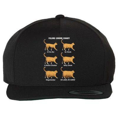 Feline Chonk Cat Chart Funny Dank Meme Oh Lawd He Comin Wool Snapback Cap