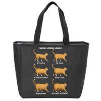 Feline Chonk Cat Chart Funny Dank Meme Oh Lawd He Comin Zip Tote Bag