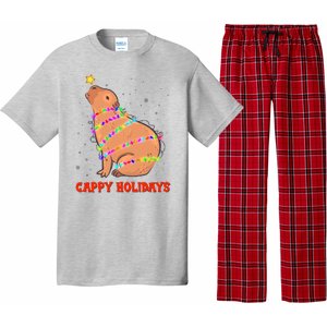 Funny Cute Christmas Cappy Holidays Capybara Pajama Set