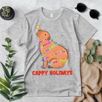 Funny Cute Christmas Cappy Holidays Capybara Premium T-Shirt