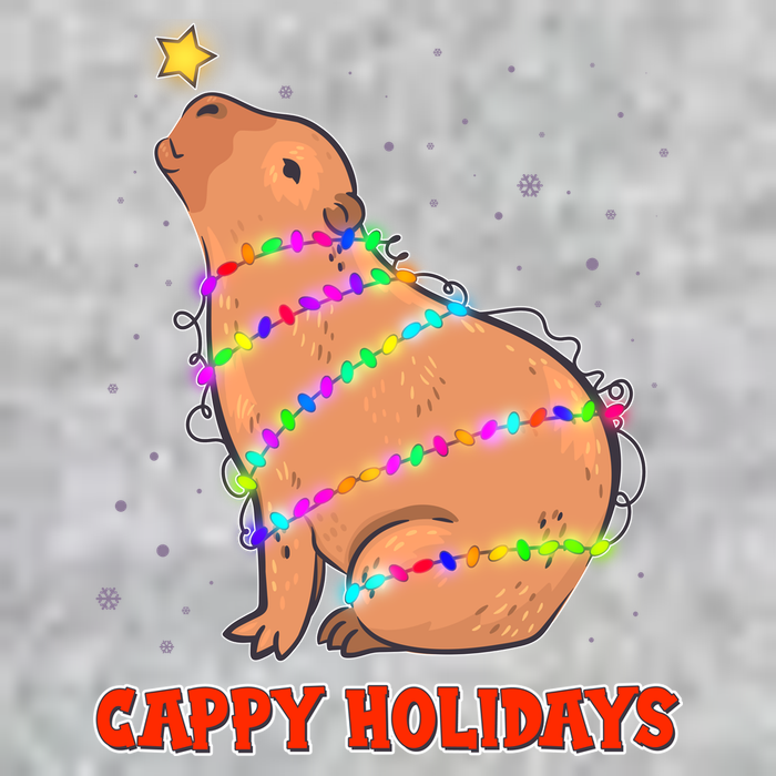 Funny Cute Christmas Cappy Holidays Capybara Premium T-Shirt