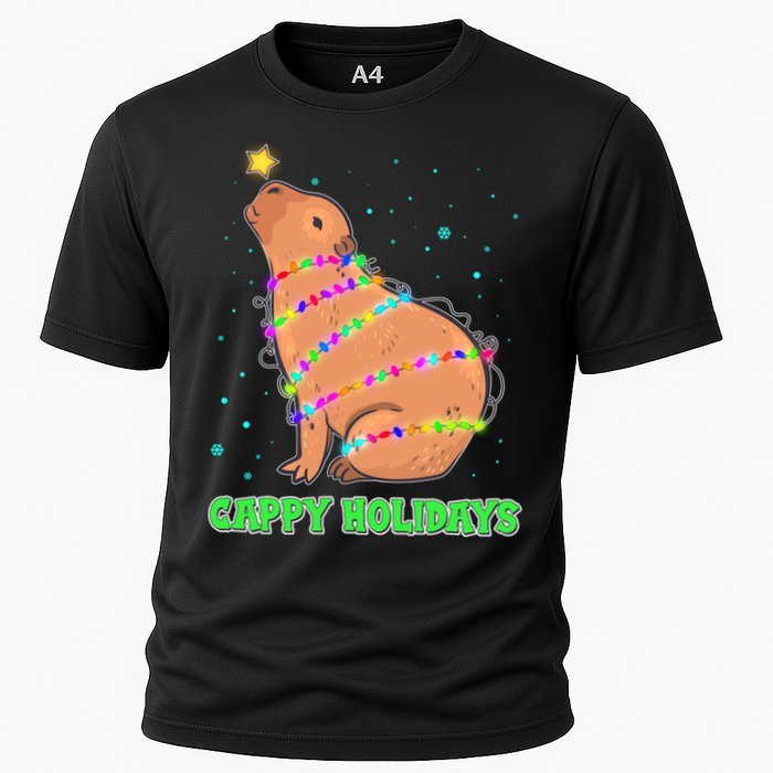 Funny Cute Christmas Cappy Holidays Capybara Performance Shirt