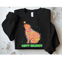 Funny Cute Christmas Cappy Holidays Capybara Sweatshirt