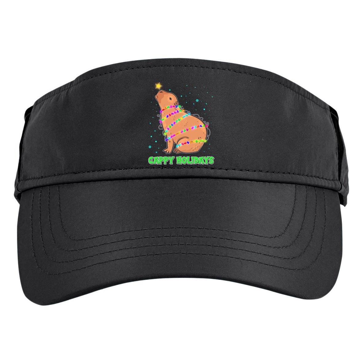 Funny Cute Christmas Cappy Holidays Capybara Adult Drive Performance Visor