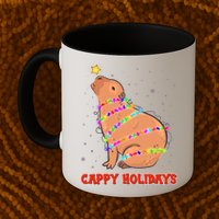 Funny Cute Christmas Cappy Holidays Capybara Mug