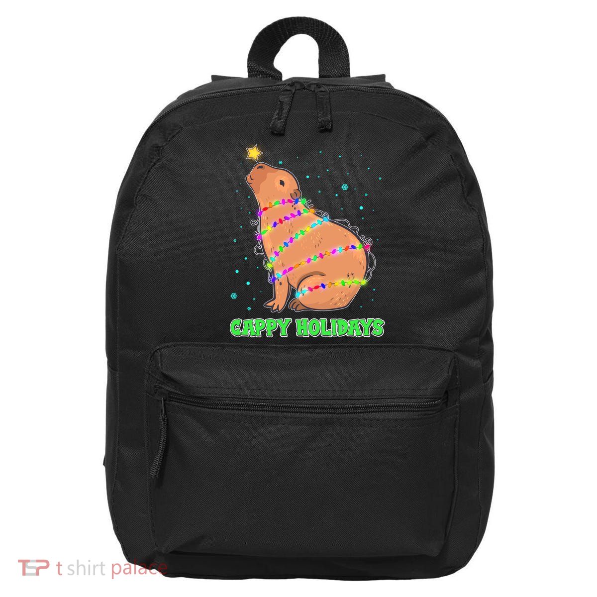 Funny Cute Christmas Cappy Holidays Capybara 16 in Basic Backpack