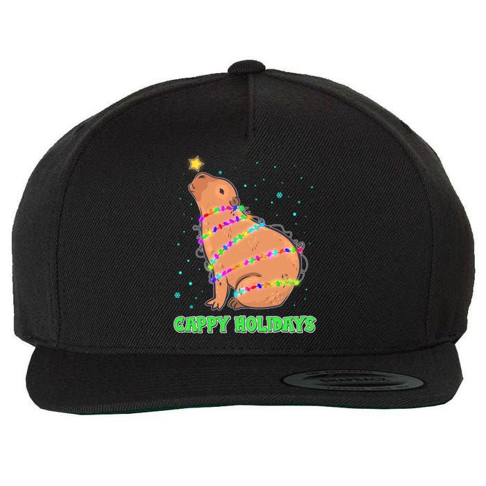 Funny Cute Christmas Cappy Holidays Capybara Wool Snapback Cap