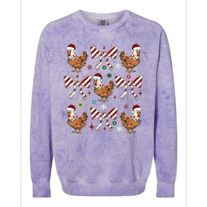 Funny Cute Christmas Holiday Chickens Colorblast Crewneck Sweatshirt