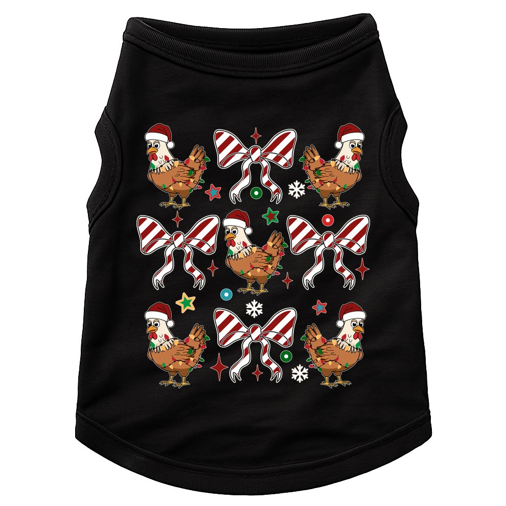 Funny Cute Christmas Holiday Chickens Doggie Tank