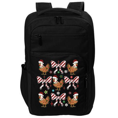 Funny Cute Christmas Holiday Chickens Impact Tech Backpack