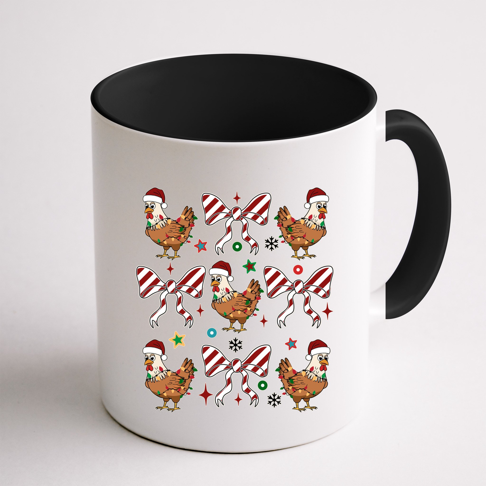 Funny Cute Christmas Holiday Chickens Mug