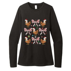 Funny Cute Christmas Holiday Chickens Womens CVC Long Sleeve Shirt