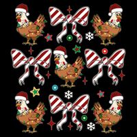 Funny Cute Christmas Holiday Chickens Flatbill Hat