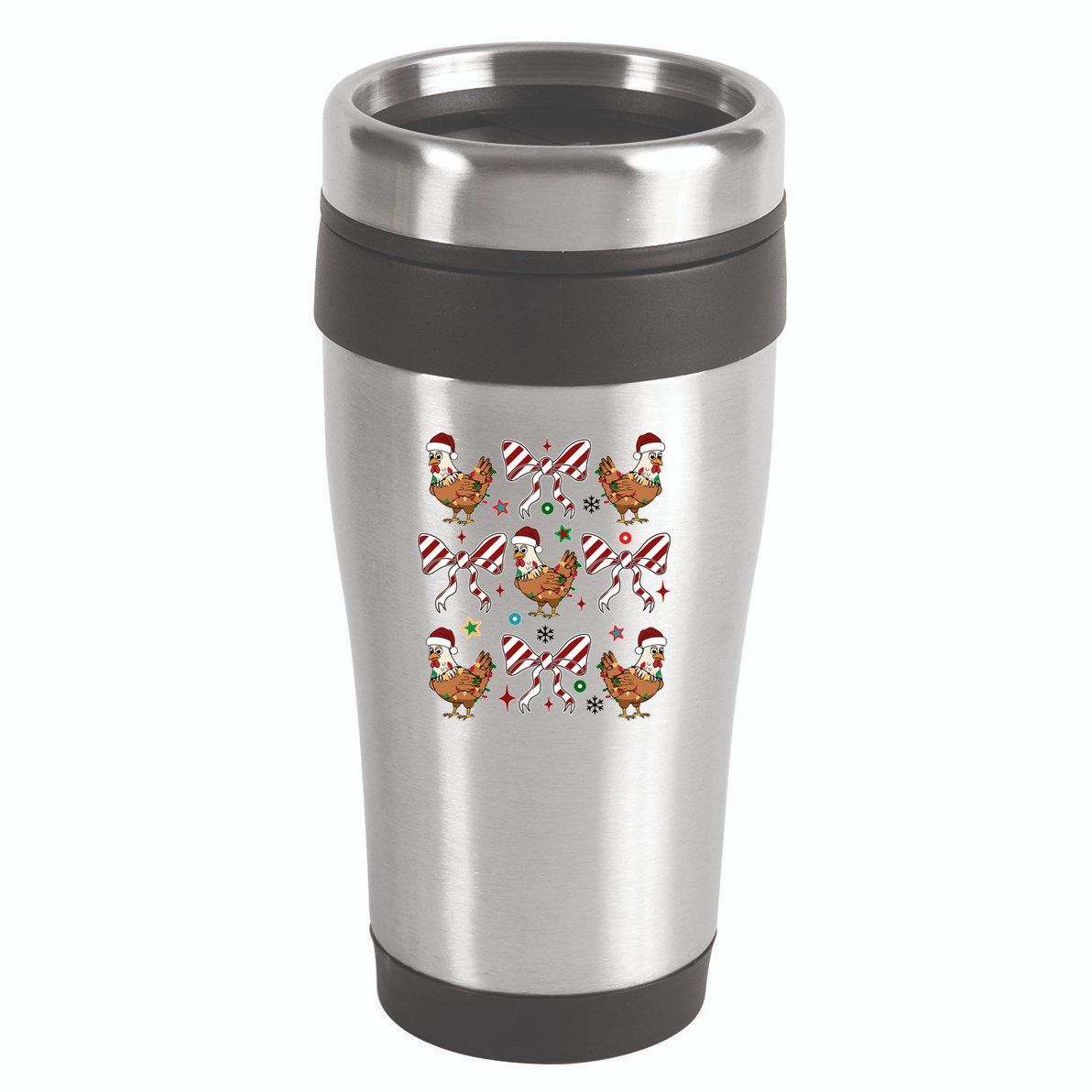 Funny Cute Christmas Holiday Chickens 16oz Travel Tumbler