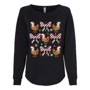 Funny Cute Christmas Holiday Chickens Womens California Wash Sweatshirt