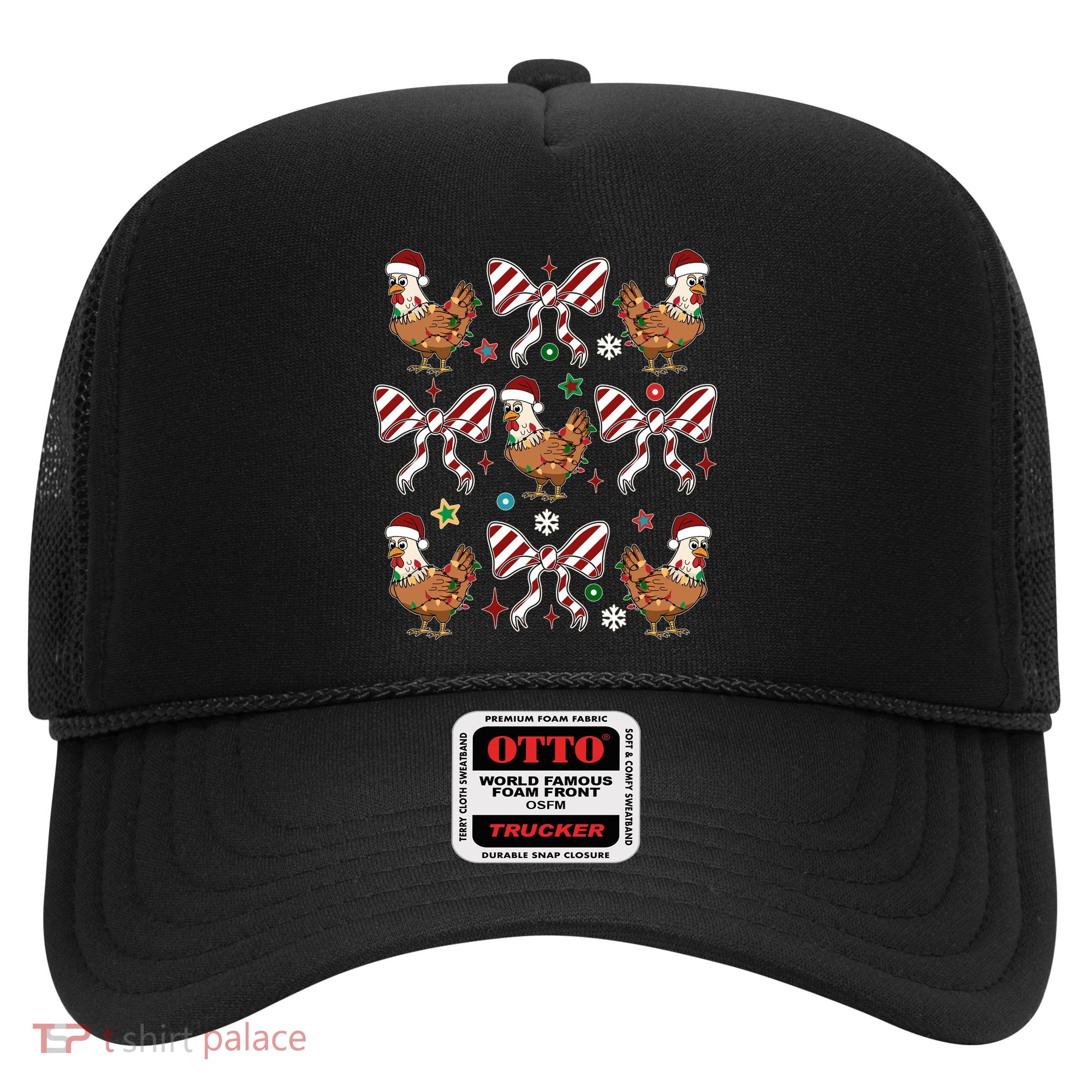 Funny Cute Christmas Holiday Chickens Trucker Hat