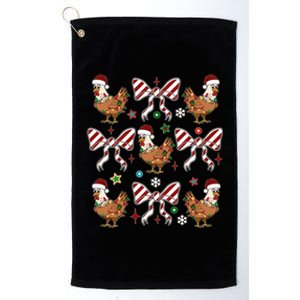 Funny Cute Christmas Holiday Chickens Platinum Collection Golf Towel