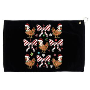 Funny Cute Christmas Holiday Chickens Grommeted Golf Towel