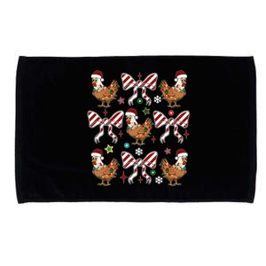 Funny Cute Christmas Holiday Chickens Microfiber Hand Towel