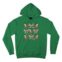 Funny Cute Christmas Holiday Chickens Hoodie