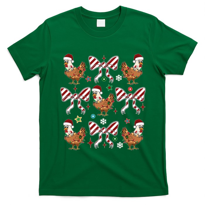 Funny Cute Christmas Holiday Chickens T-Shirt