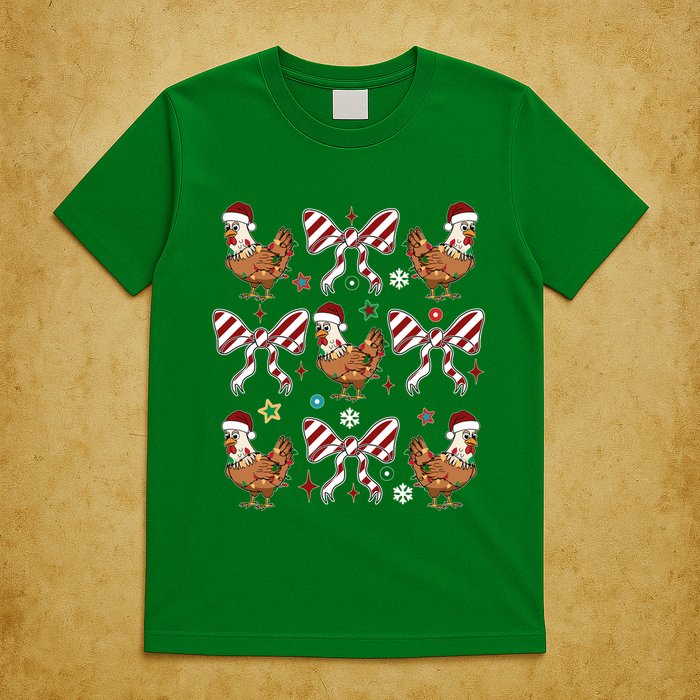 Funny Cute Christmas Holiday Chickens T-Shirt