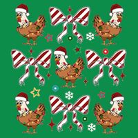 Funny Cute Christmas Holiday Chickens T-Shirt