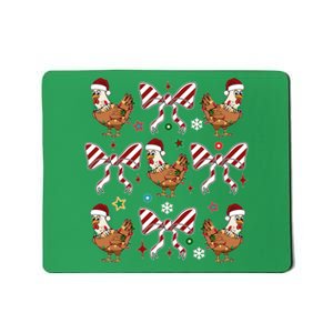 Funny Cute Christmas Holiday Chickens Mousepad