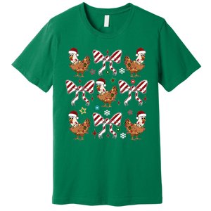 Funny Cute Christmas Holiday Chickens Premium T-Shirt