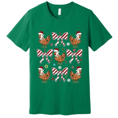 Funny Cute Christmas Holiday Chickens Premium T-Shirt