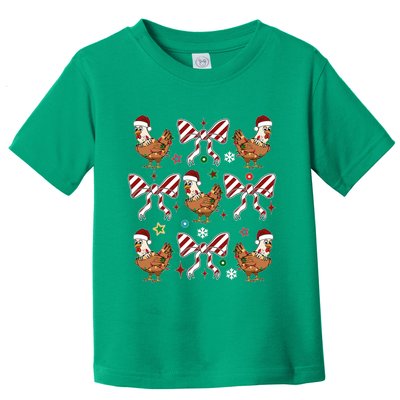 Funny Cute Christmas Holiday Chickens Toddler T-Shirt