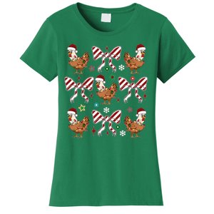 Funny Cute Christmas Holiday Chickens Women's T-Shirt