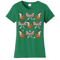 Funny Cute Christmas Holiday Chickens Women's T-Shirt