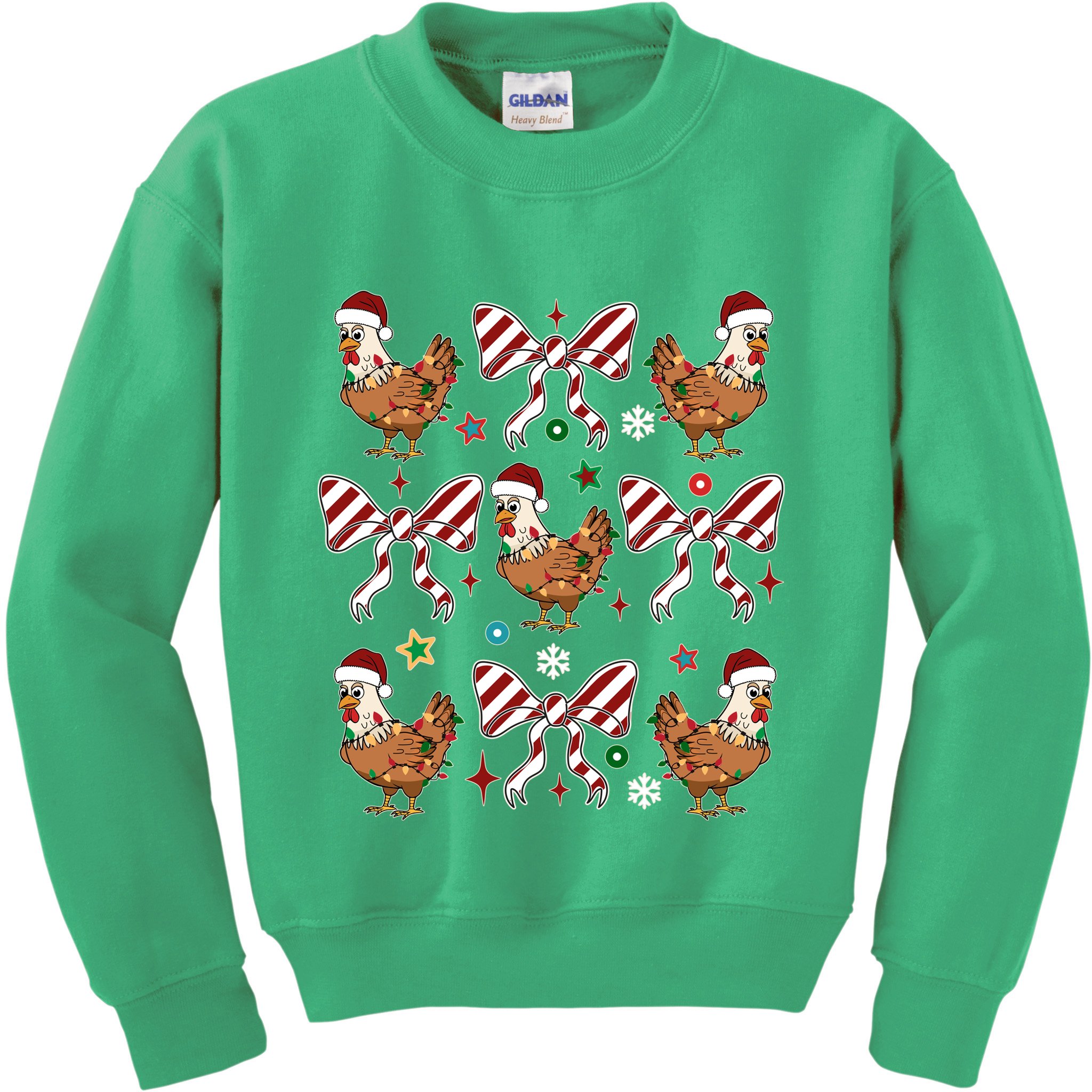 Funny Cute Christmas Holiday Chickens Kids Sweatshirt