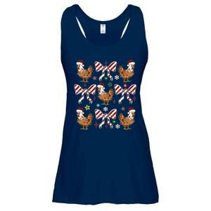 Funny Cute Christmas Holiday Chickens Ladies Essential Flowy Tank