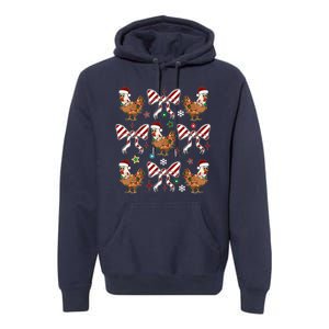 Funny Cute Christmas Holiday Chickens Premium Hoodie