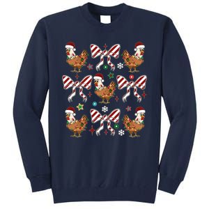 Funny Cute Christmas Holiday Chickens Tall Sweatshirt