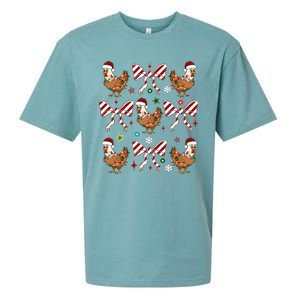 Funny Cute Christmas Holiday Chickens Sueded Cloud Jersey T-Shirt