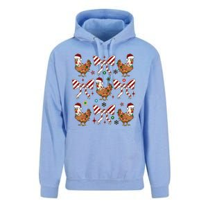 Funny Cute Christmas Holiday Chickens Unisex Surf Hoodie