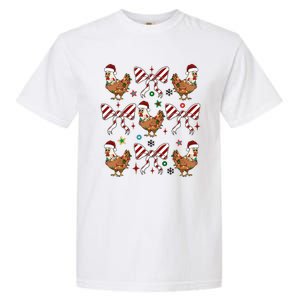 Funny Cute Christmas Holiday Chickens Garment-Dyed Heavyweight T-Shirt