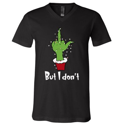 Funny Couple Christmas But I Don't Matching Couples Xmas  V-Neck T-Shirt