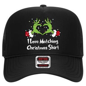 Funny Couple Christmas I Love Matching Christmas High Crown Mesh Back Trucker Hat