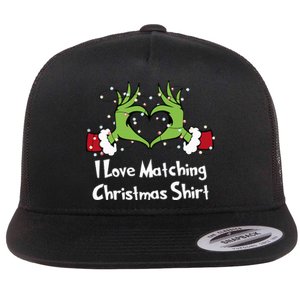 Funny Couple Christmas I Love Matching Christmas Flat Bill Trucker Hat