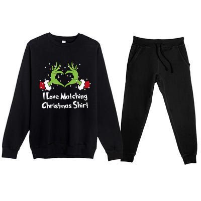 Funny Couple Christmas I Love Matching Christmas Premium Crewneck Sweatsuit Set