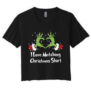 Funny Couple Christmas I Love Matching Christmas Women's Crop Top Tee