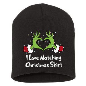 Funny Couple Christmas I Love Matching Christmas Short Acrylic Beanie