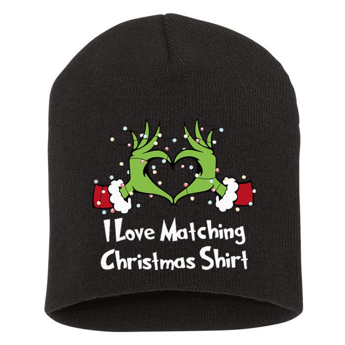 Funny Couple Christmas I Love Matching Christmas Short Acrylic Beanie